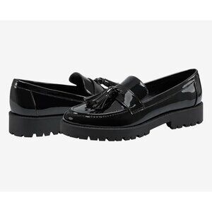 Bandolino Loafers Women's 8M Fillup Tassel Black Patent Faux Leather Slip-On